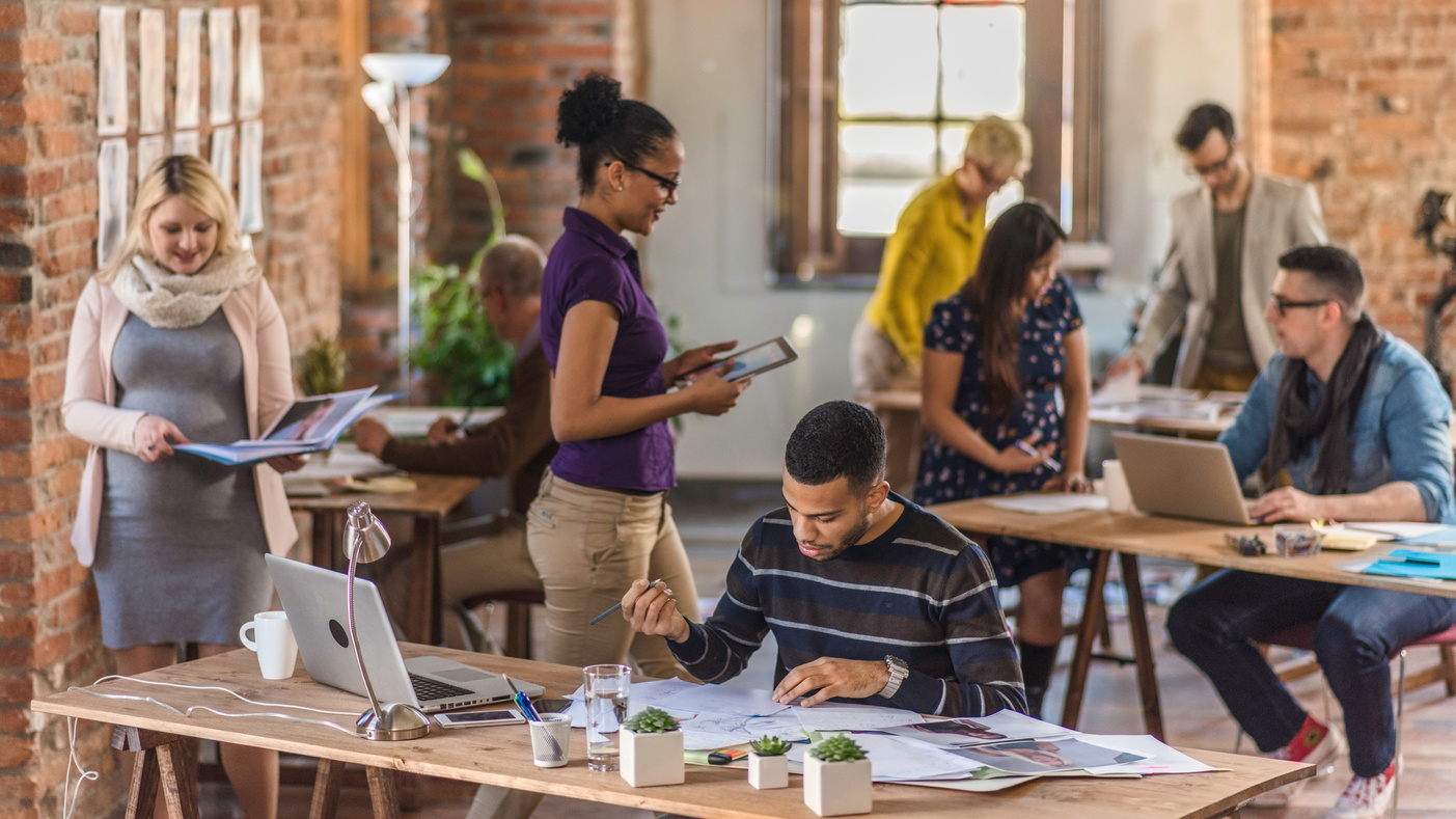 Busy coworking space